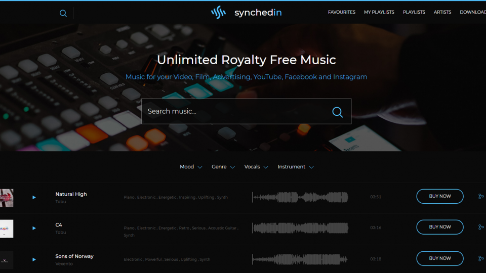 Synchedin – Music for All Creators – Unlimited Music for Your Videos